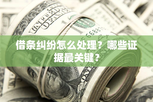 北京借条纠纷怎么处理？哪些证据最关键？