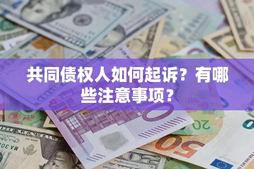 北京共同债权人如何起诉？有哪些注意事项？